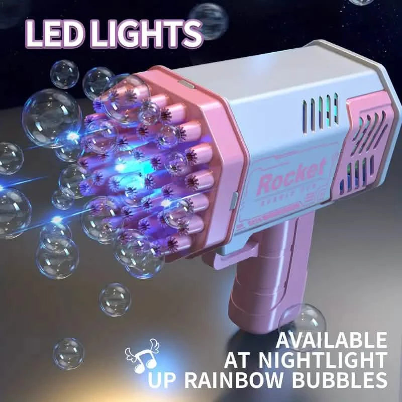 Portable Handheld Automatic Electric 40 Holes Rocket Launcher Bubble Gun with LED Light Toys & Games - DailySale