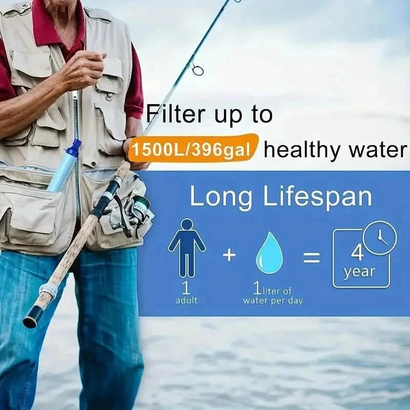 Portable Outdoor Water Purifier, 4-Stage Filtration System, Manual Reverse Osmosis Membrane Sports & Outdoors - DailySale