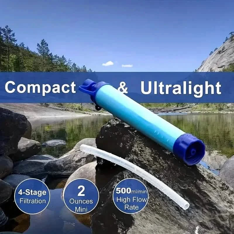 Portable Outdoor Water Purifier, 4-Stage Filtration System, Manual Reverse Osmosis Membrane Sports & Outdoors - DailySale