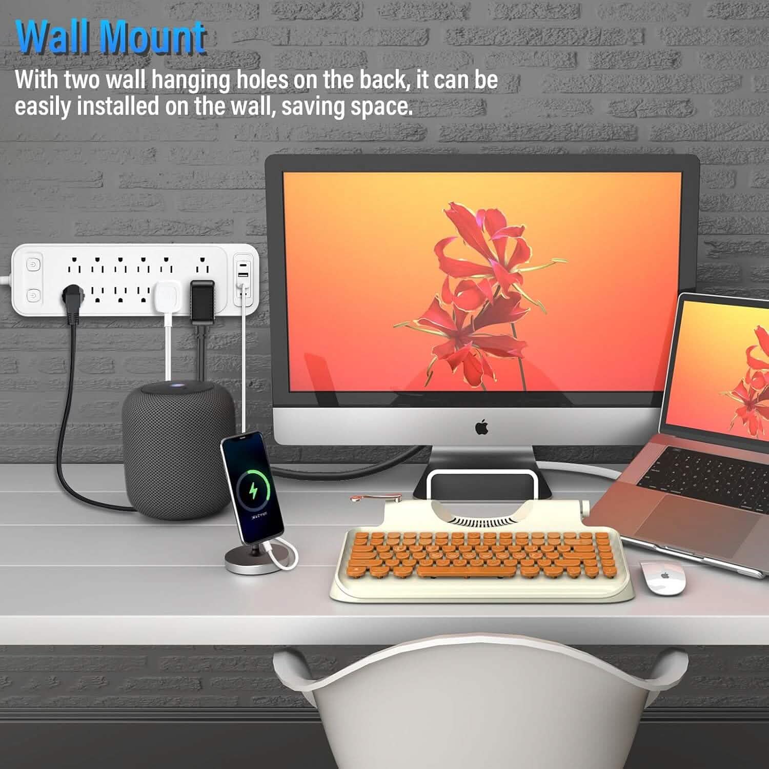 Power Strip with Surge Protector Extension Cord Batteries & Power Accessories - DailySale