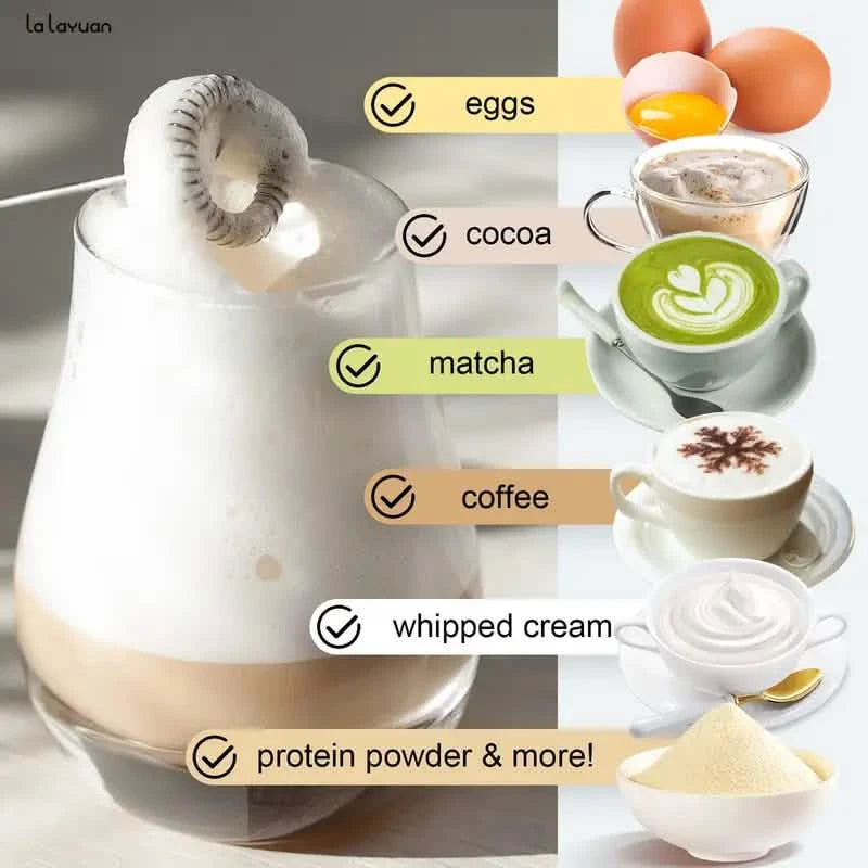 Powerful Electric Milk Frother Stainless Steel Drink Mixer Kitchen Tools & Gadgets - DailySale