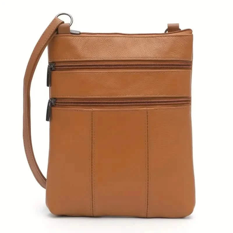 Premium Leather Organizer Purse Women's Handbag Travel Bag Handbags & Wallets Light Brown - DailySale