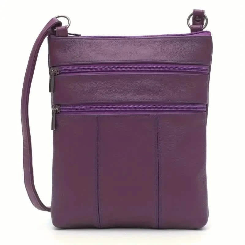Premium Leather Organizer Purse Women's Handbag Travel Bag Handbags & Wallets Purple - DailySale