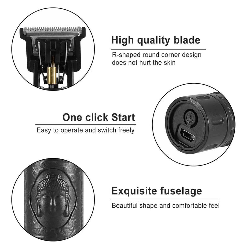Pro Zero Gapped Cordless T-Outliner Hair Clipper Electric Trimmer Kit Wireless Men's Grooming - DailySale