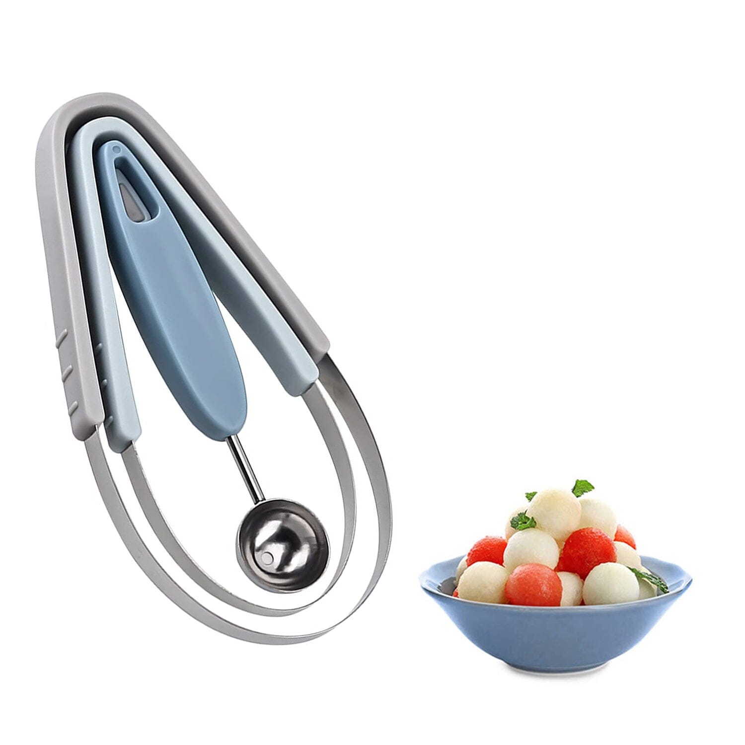Shop for 3 in 1 Melon Baller Scoop + Fruit Peeler + Carving Knife for  Fruits Ice Cream Cookie Dough Butter Stainless Steel Kitchen Gadget Tool at  Wholesale Price on