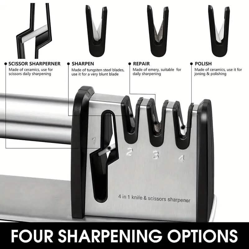 Professional 4-Stage Knife Sharpener Tool Kitchen Tools & Gadgets - DailySale