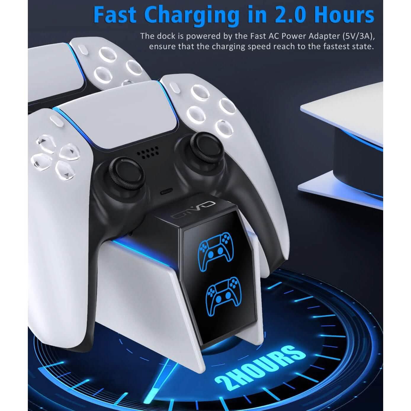 PS5 Controller Charger Station with Fast Charging AC Adapter 5V/3A Video Games & Consoles - DailySale