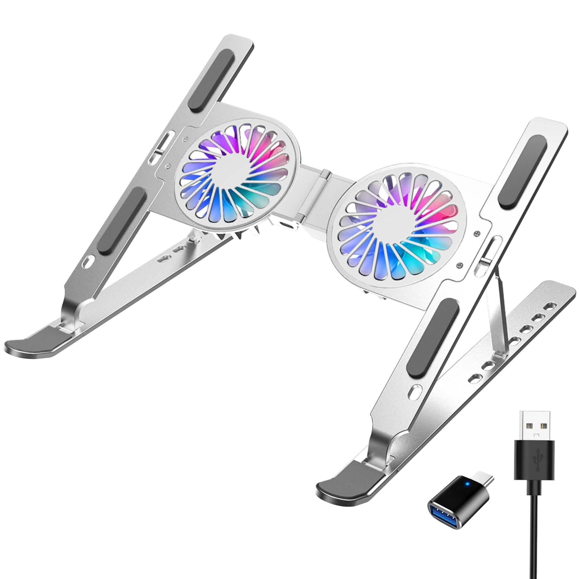 Purely F82 Adjustable Laptop Stand Laptop Cooling Pad Fan Ergonomic Foldable Laptop Holder Computer Accessories - DailySale