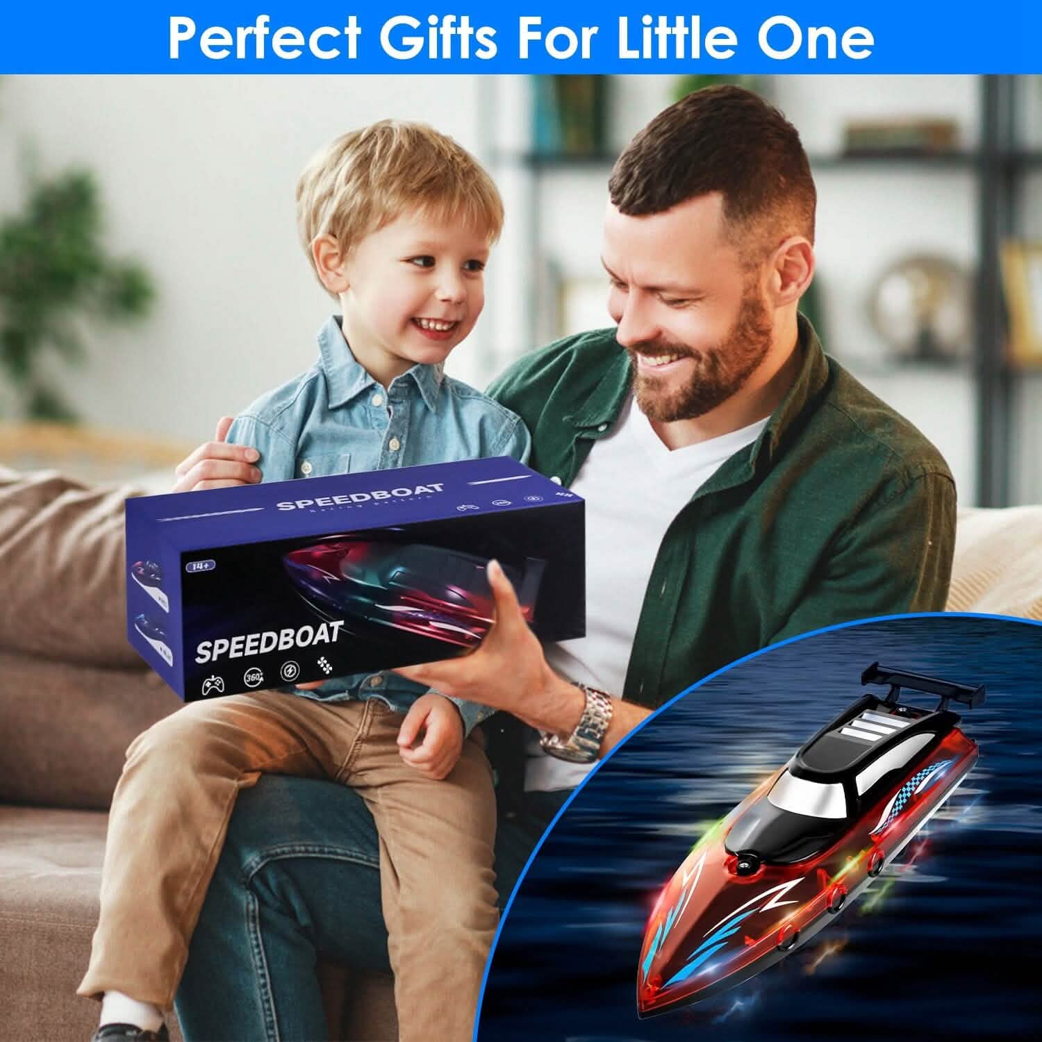 RC Boat with Colorful LED Light 10KM/H Toys & Games - DailySale