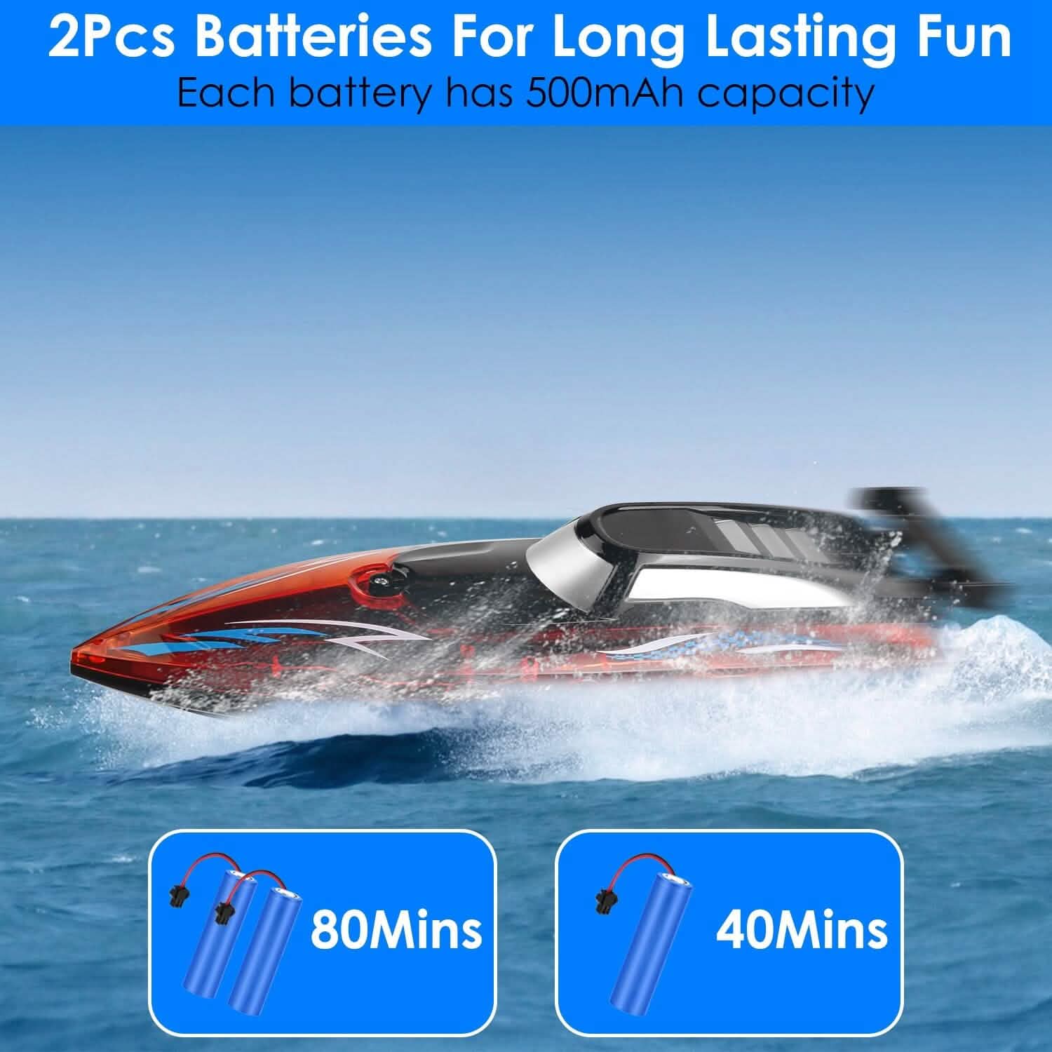 RC Boat with Colorful LED Light 10KM/H Toys & Games - DailySale