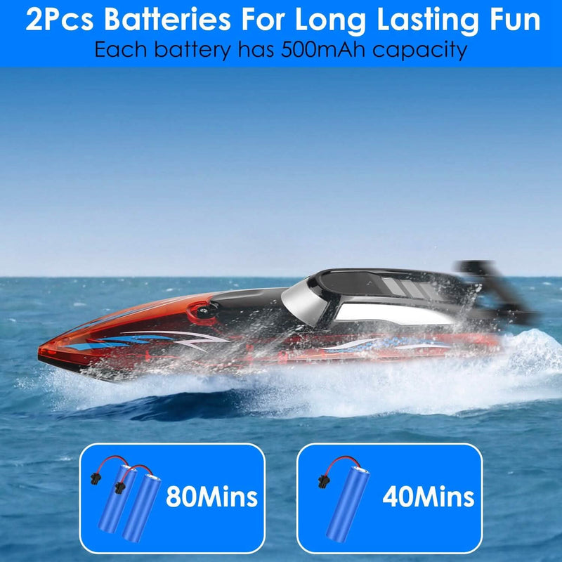 RC Boat with Colorful LED Light 10KM/H Toys & Games - DailySale