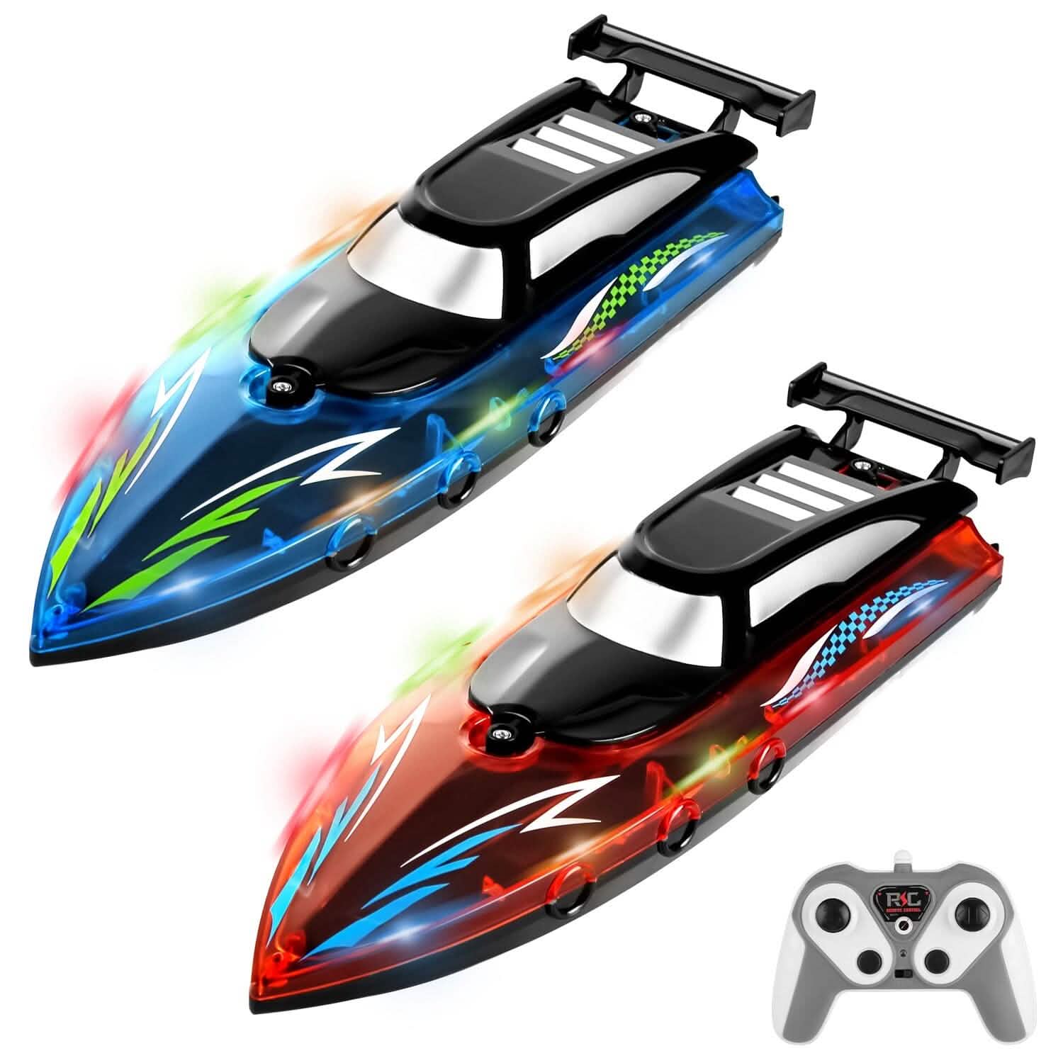 RC Boat with Colorful LED Light 10KM/H Toys & Games - DailySale