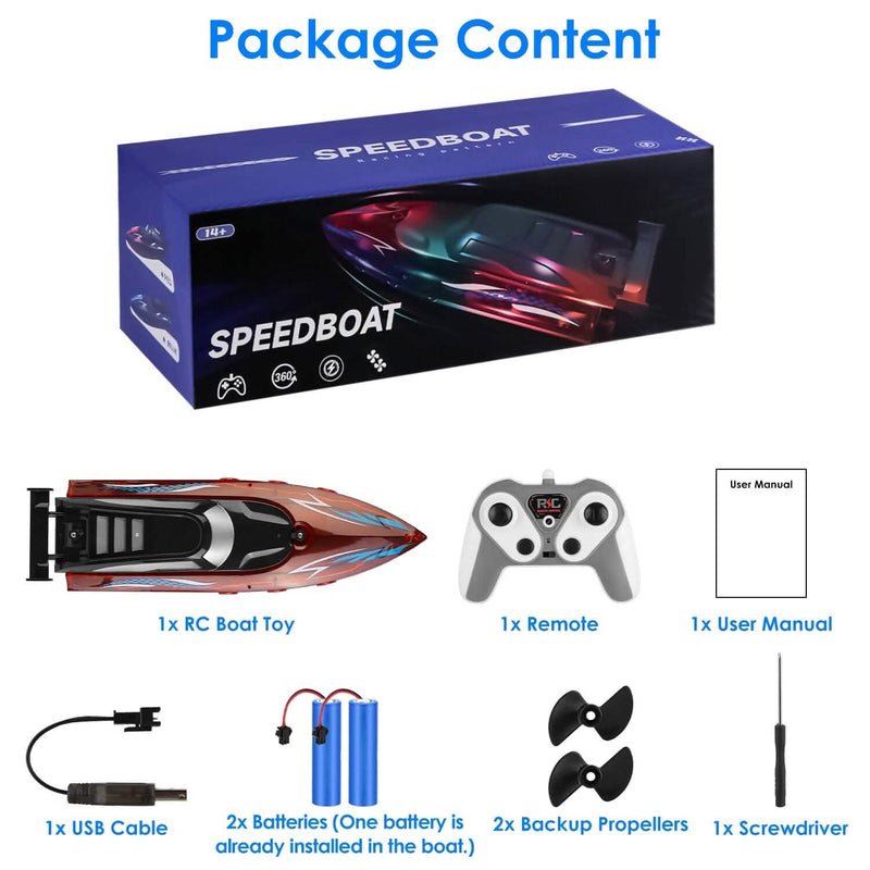 RC Boat with Colorful LED Light 10KM/H Toys & Games - DailySale