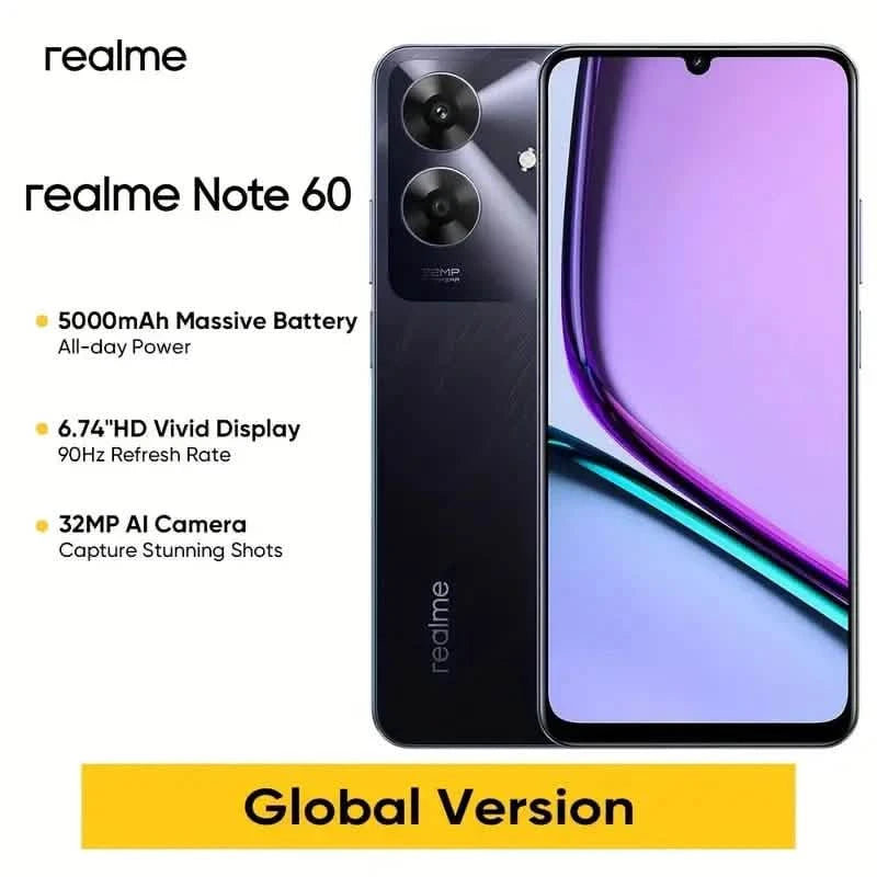 Realme Note 60 Unlocked Smartphone, 6GB RAM + 128GB Storage, Android 14 Cell Phones - DailySale