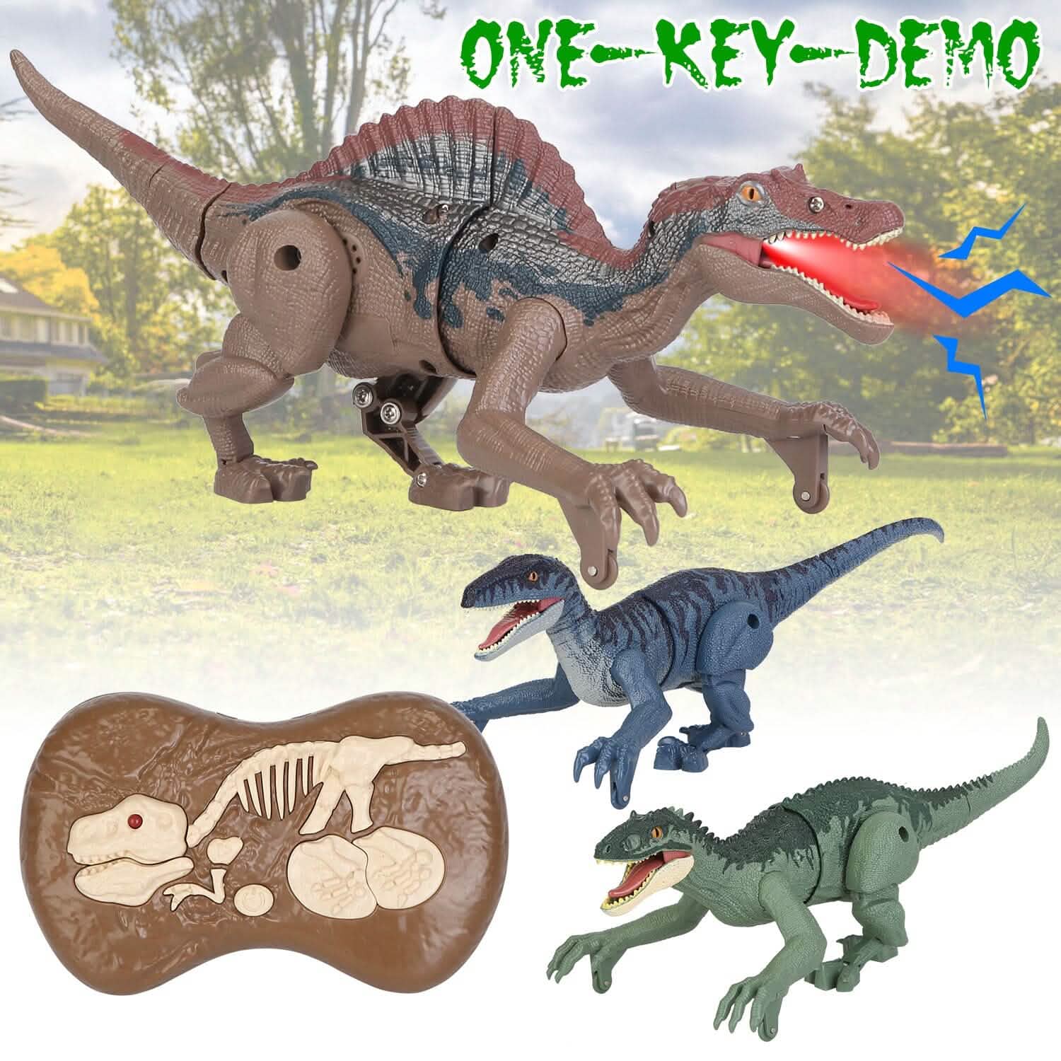 Remote Control Dinosaur with 3D Eye Roaring Sounds for 3-12 Years Old Toys & Games - DailySale