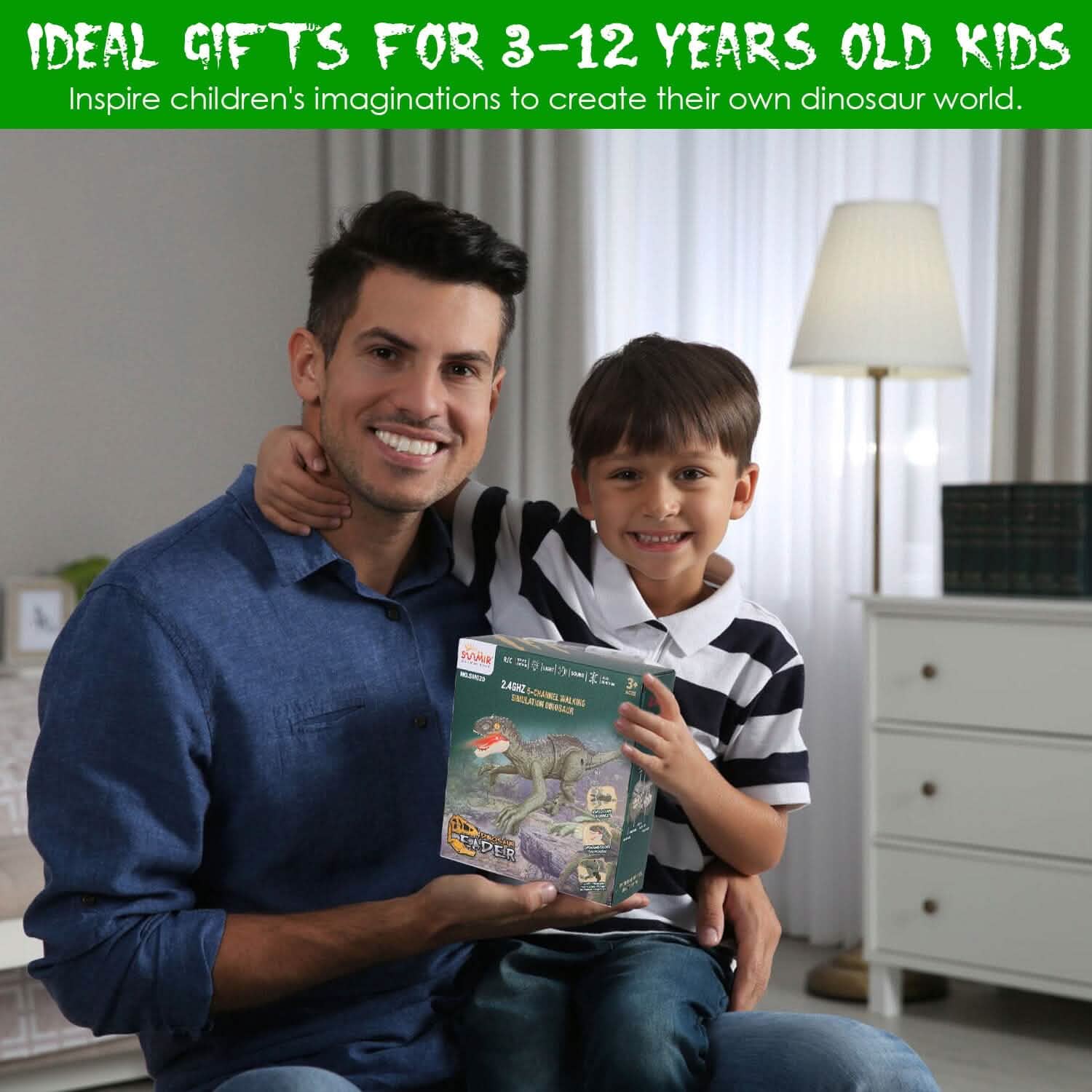 Remote Control Dinosaur with 3D Eye Roaring Sounds for 3-12 Years Old Toys & Games - DailySale