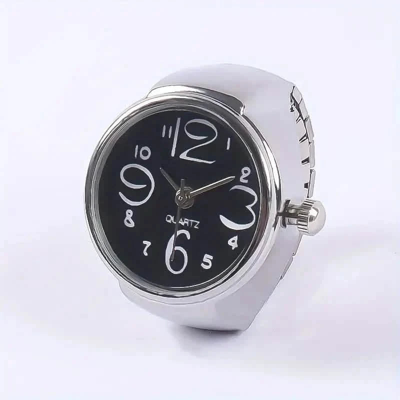Retro Creative Finger Mini Watch For Teenagers Rings Black - DailySale