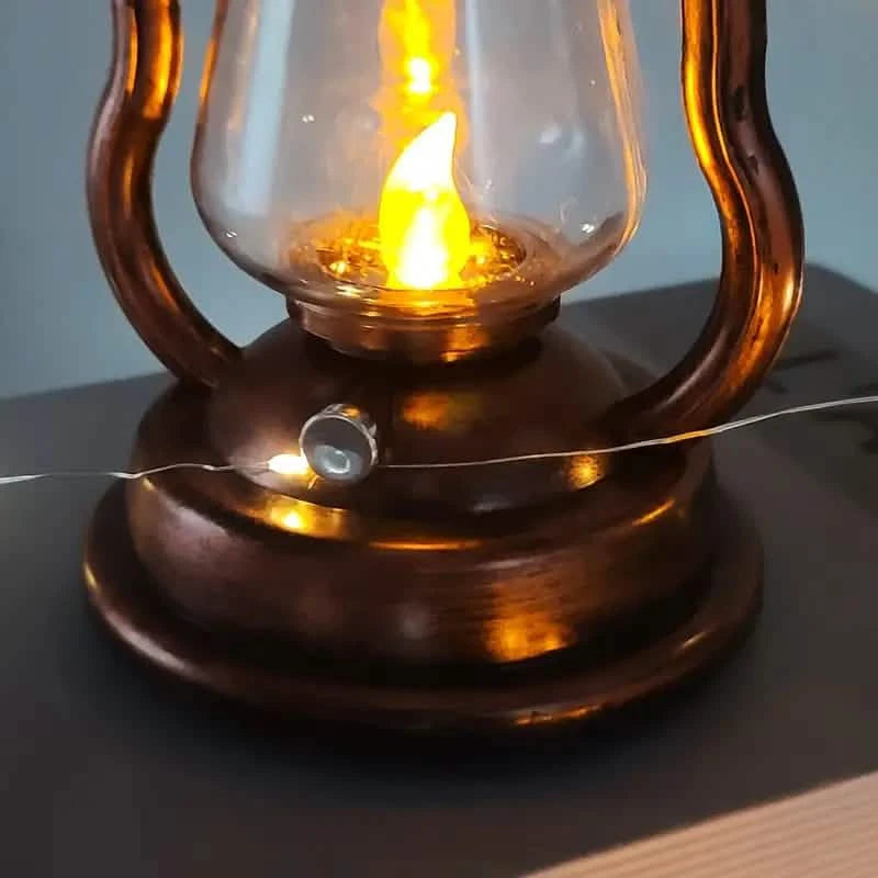 Retro Kerosene Lamp LED Horse Lantern Outdoor Waterproof Portable Rechargeable Solar Powered Flame Light Outdoor Lighting - DailySale