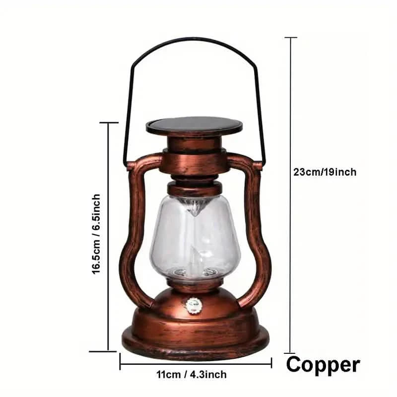 Retro Kerosene Lamp LED Horse Lantern Outdoor Waterproof Portable Rechargeable Solar Powered Flame Light Outdoor Lighting - DailySale