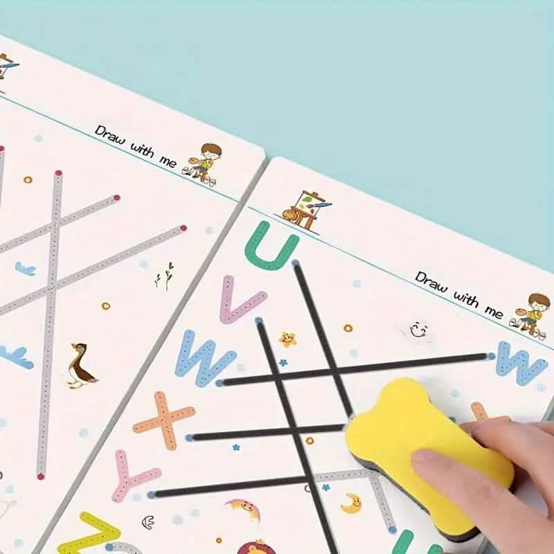 Reusable Magic Practice Workbook Set with Erasable Pen and Refills Arts & Crafts - DailySale