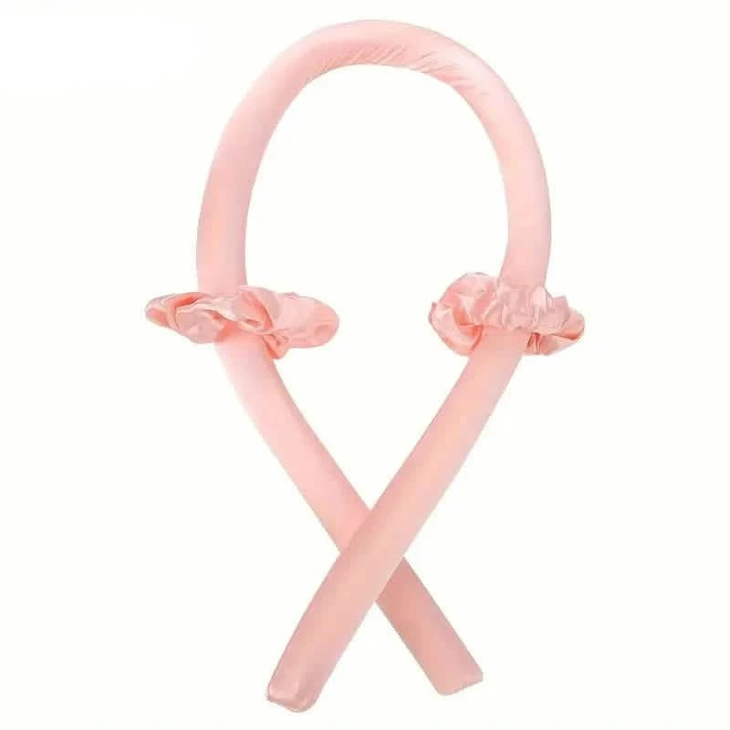 Ribbon Curling Rod Hair Roller Curls With Hair Ties Lazy Natural Soft Wave Headbands & Hair Accessories Pink - DailySale