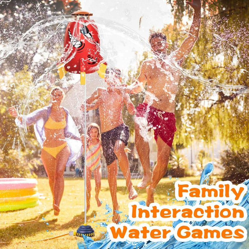 Rocket Sprinkler Launcher Water Sprinkler Flying Splashing 360° Rotation for 3+ Years Old Toys & Games - DailySale