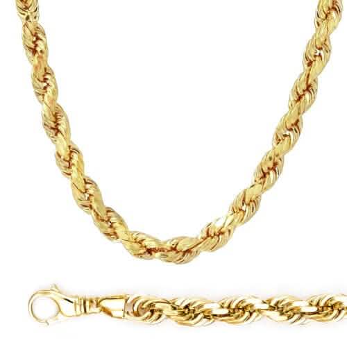 Rope Chain in Yellow Gold - 10mm Necklaces - DailySale