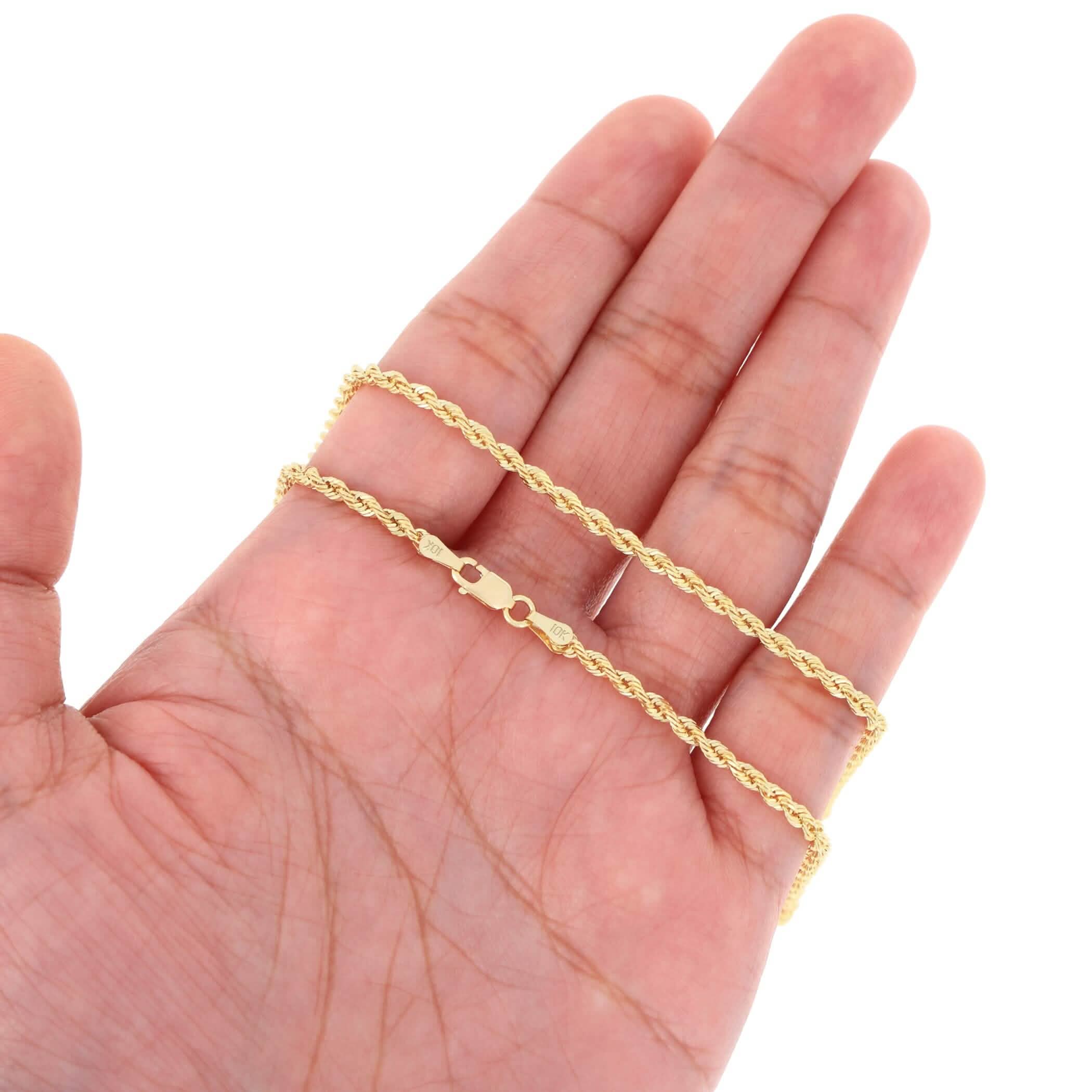 Rope Chain in Yellow Gold - 10mm Necklaces - DailySale