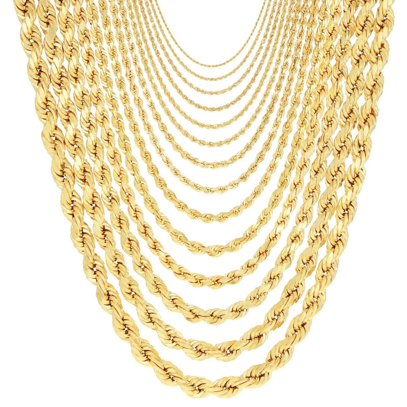 Rope Chain in Yellow Gold - 10mm Necklaces - DailySale