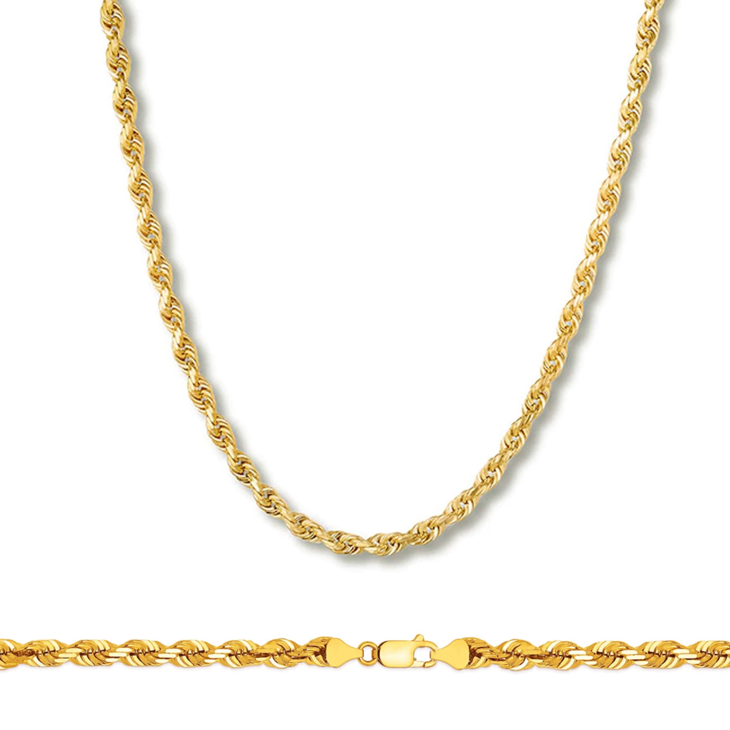 Rope Chain in Yellow Gold - 4mm Necklaces - DailySale