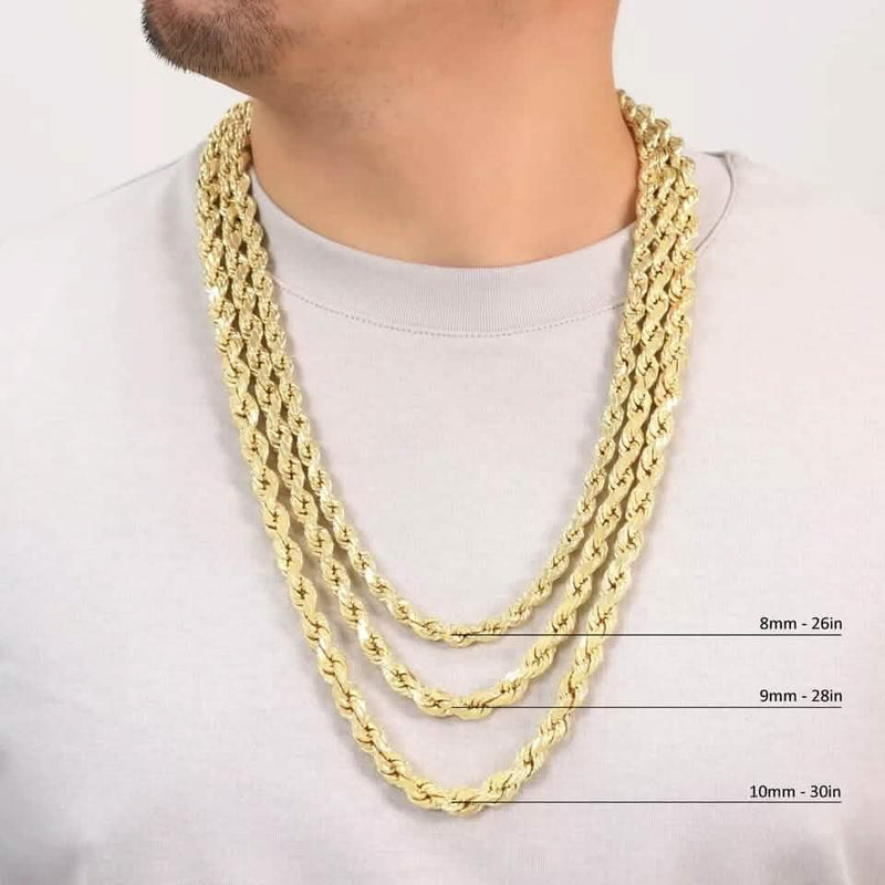 Rope Chain in Yellow Gold - 6mm Necklaces - DailySale