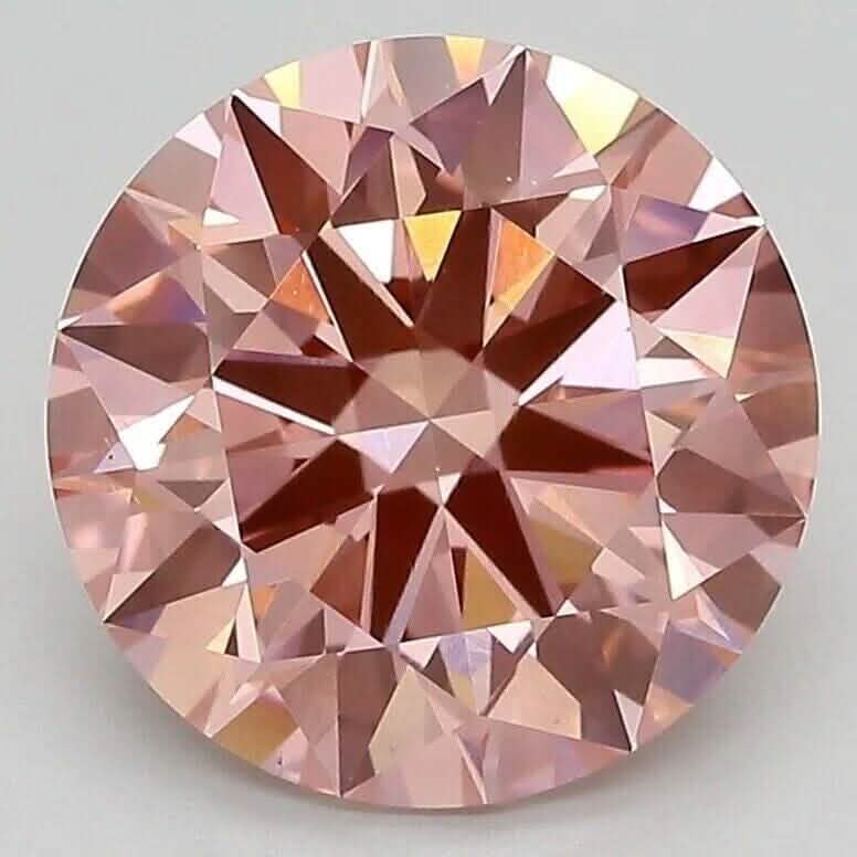 Round 3.25 ct Fancy Intense Pink VS1 IGI Certified Lab Grown HPHT Diamond Round Earrings - DailySale