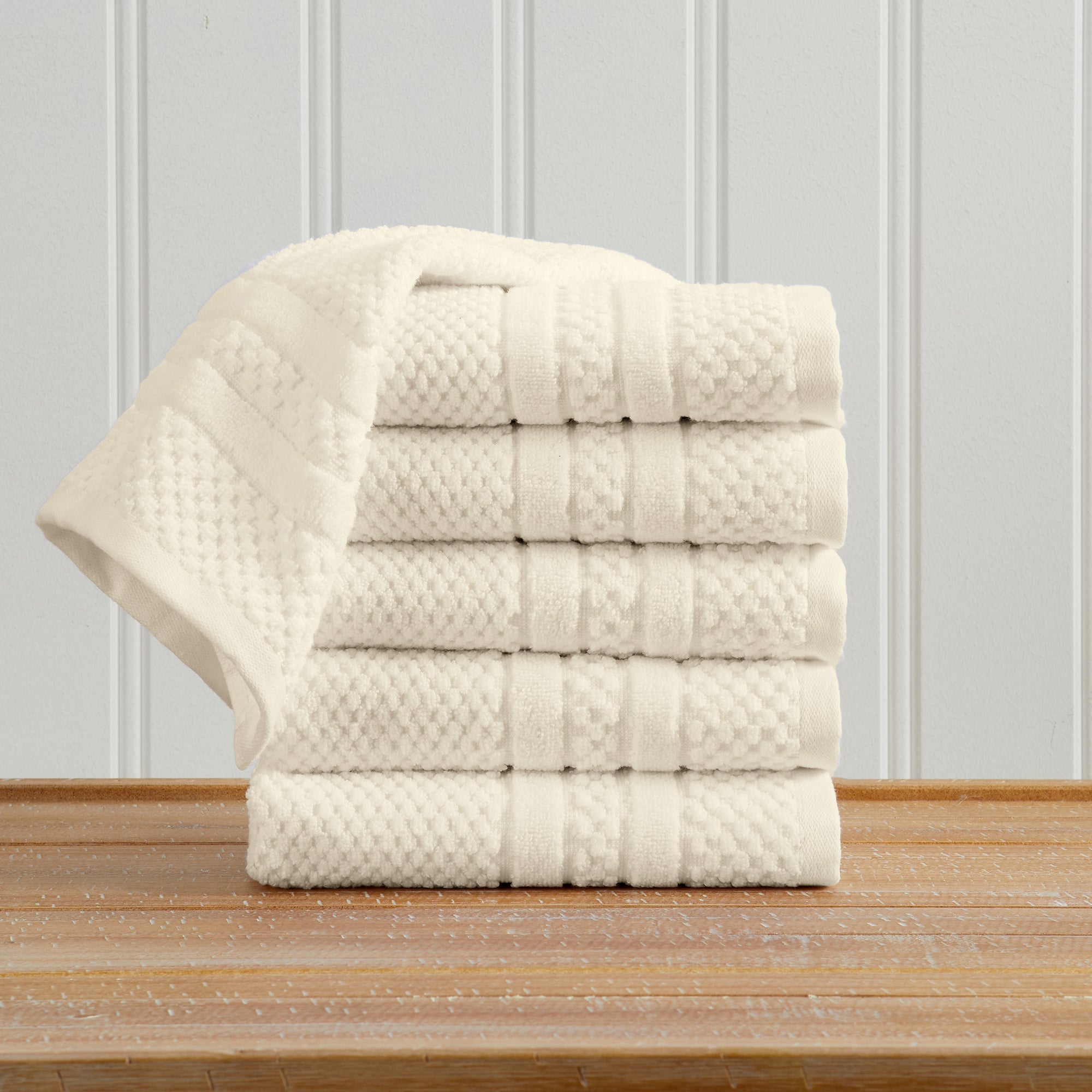 100% Cotton Checkered Jacquard Bath Towel Set - Giuliana Collection
