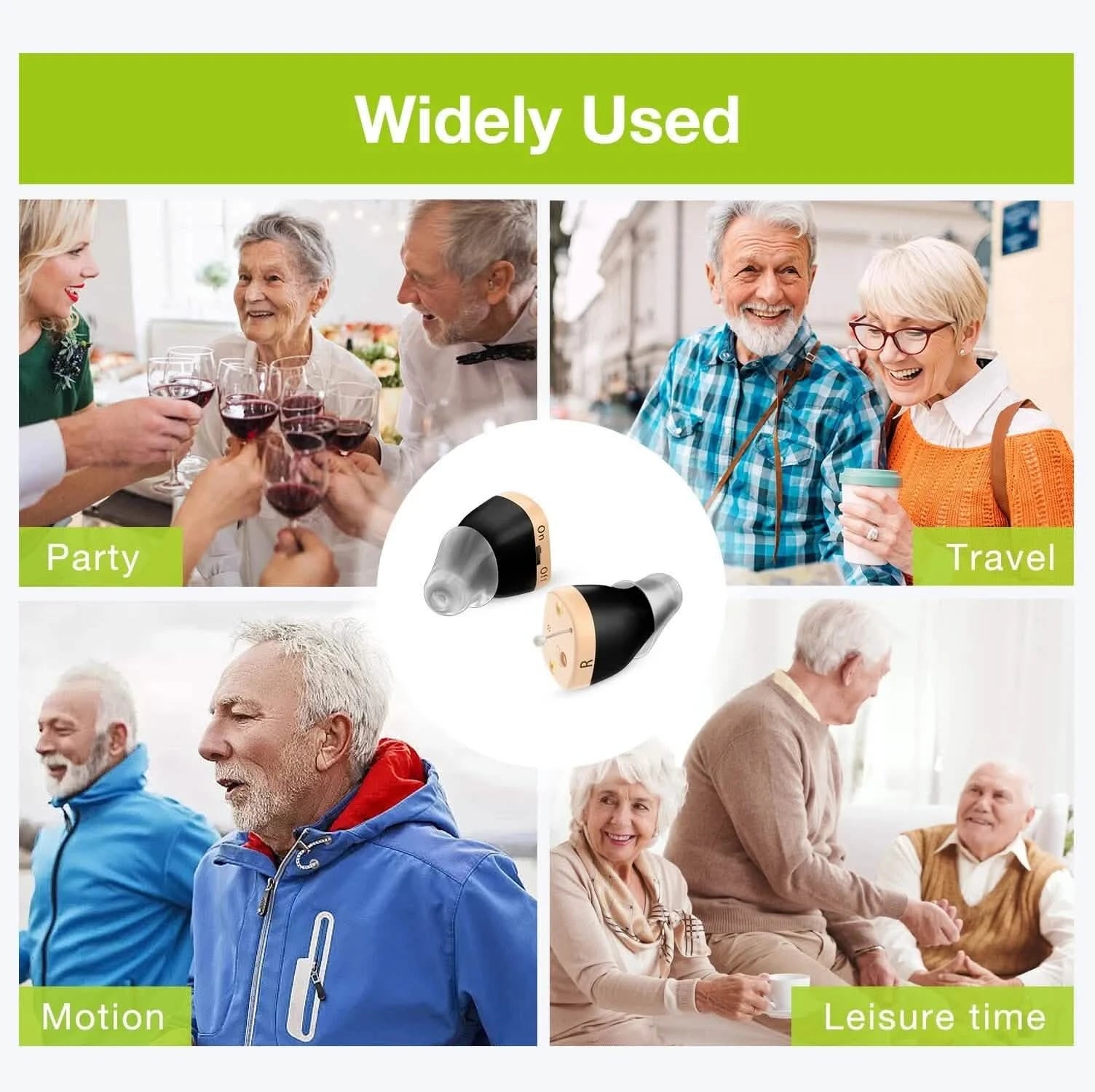 Rechargeable Hearing Aids – Invisible In-Ear, Noise Reduction, Volume Control