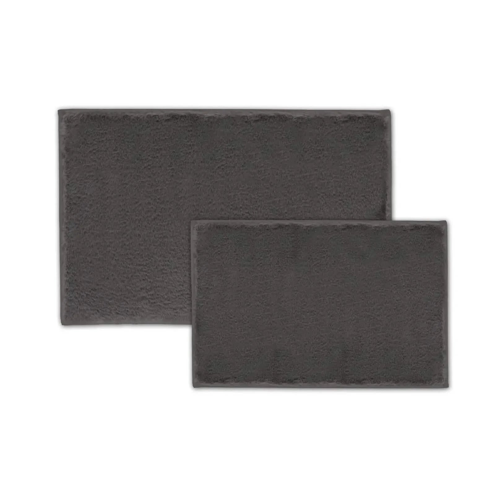 2-Piece Set: Bibb Home 2 Piece Faux Fur Plush Bath Mat Set