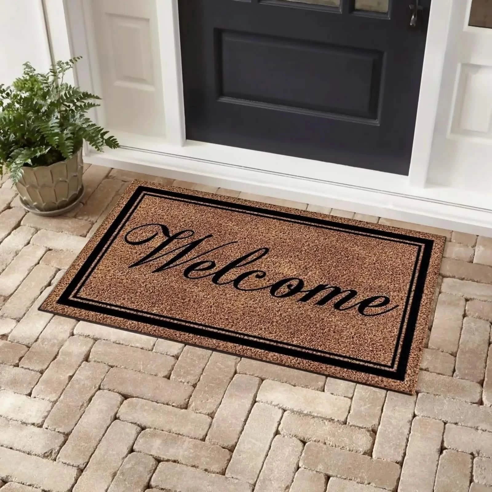 Bibb Home Coir Outdoor Printed Door Mat