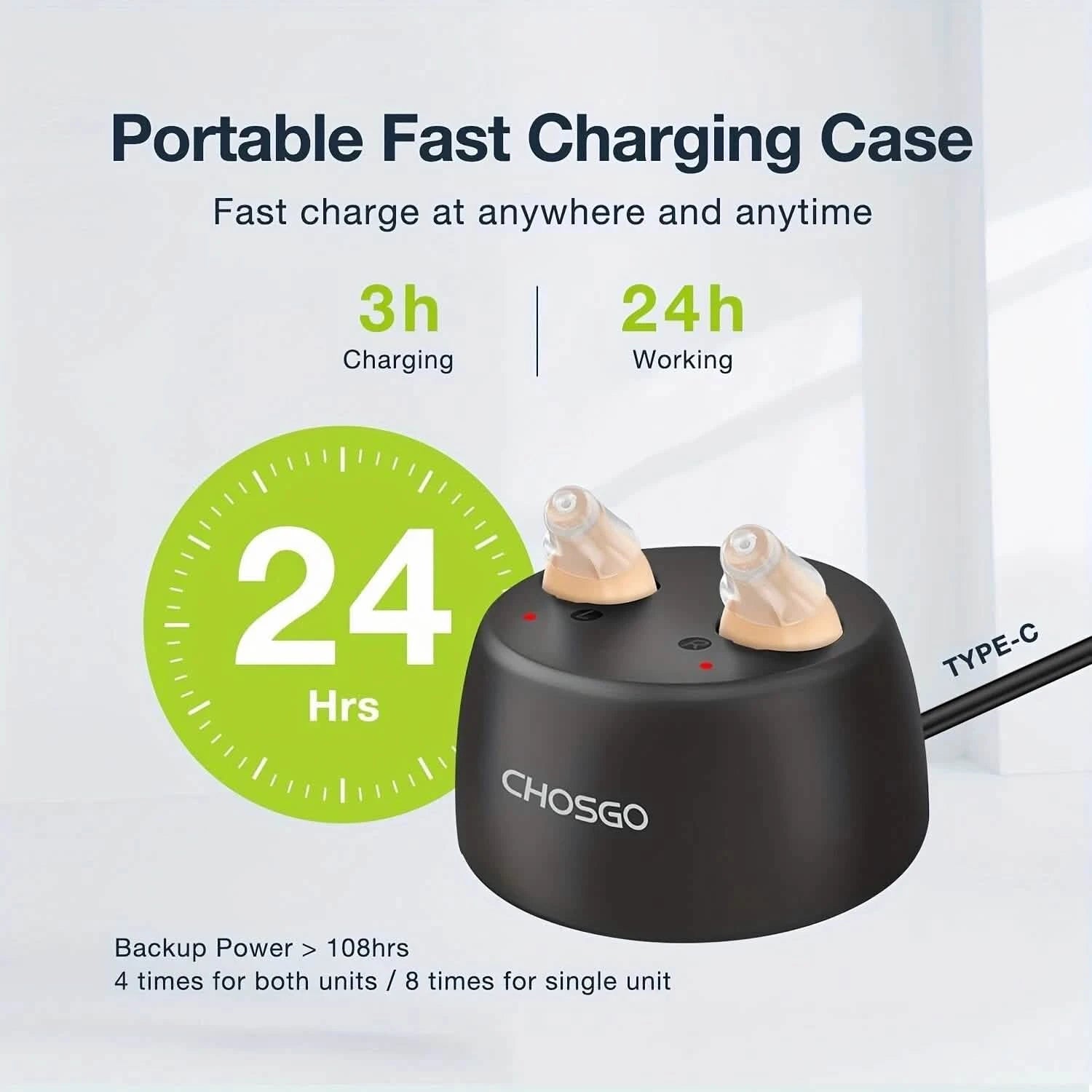 Rechargeable Hearing Aids – Invisible In-Ear, Noise Reduction, Volume Control