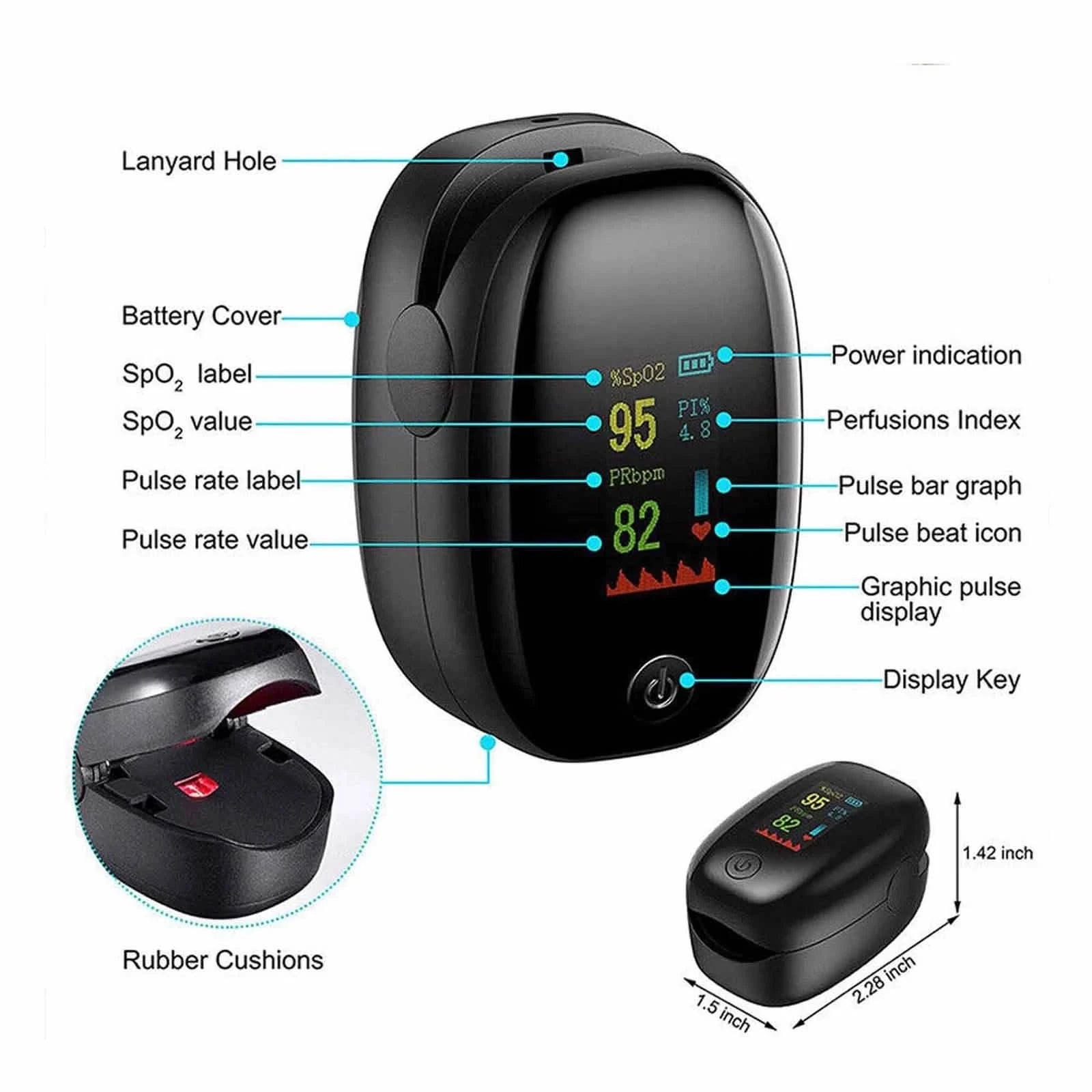 Finger Pulse Oximeter – Heart Rate & SPO2 Monitor