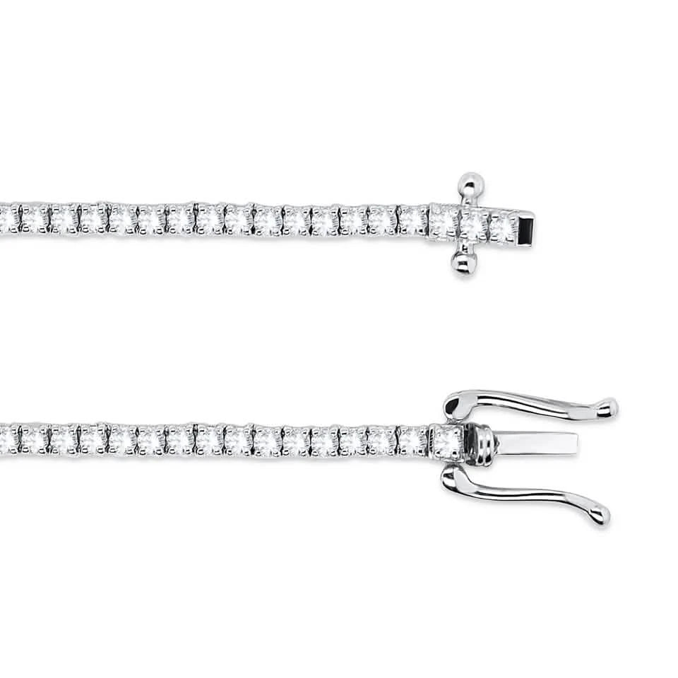 Ct Round Certified Lab Grown Diamond 14K Solid Gold Women’s Tennis Necklace (18")