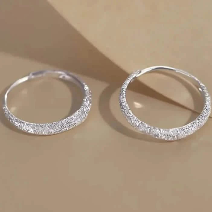 S925 Sterling Silver Sparkling Starry River Hoop Earrings Earrings - DailySale