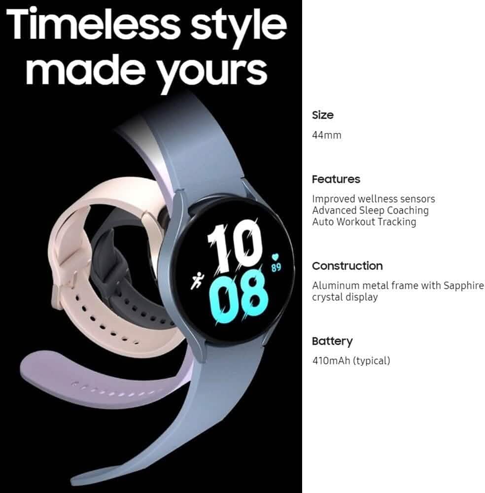 Samsung Galaxy Watch 5 44mm Bluetooth Smartwatch (Refurbished) Smart Watches - DailySale