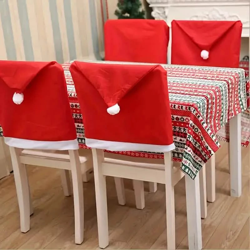 Santa Hats Dining Chair Covers Slipcover Holiday Decor & Apparel - DailySale
