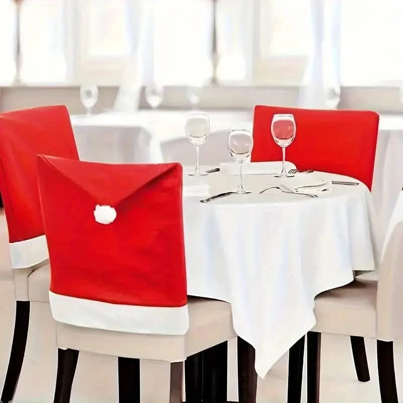 Santa Hats Dining Chair Covers Slipcover Holiday Decor & Apparel - DailySale