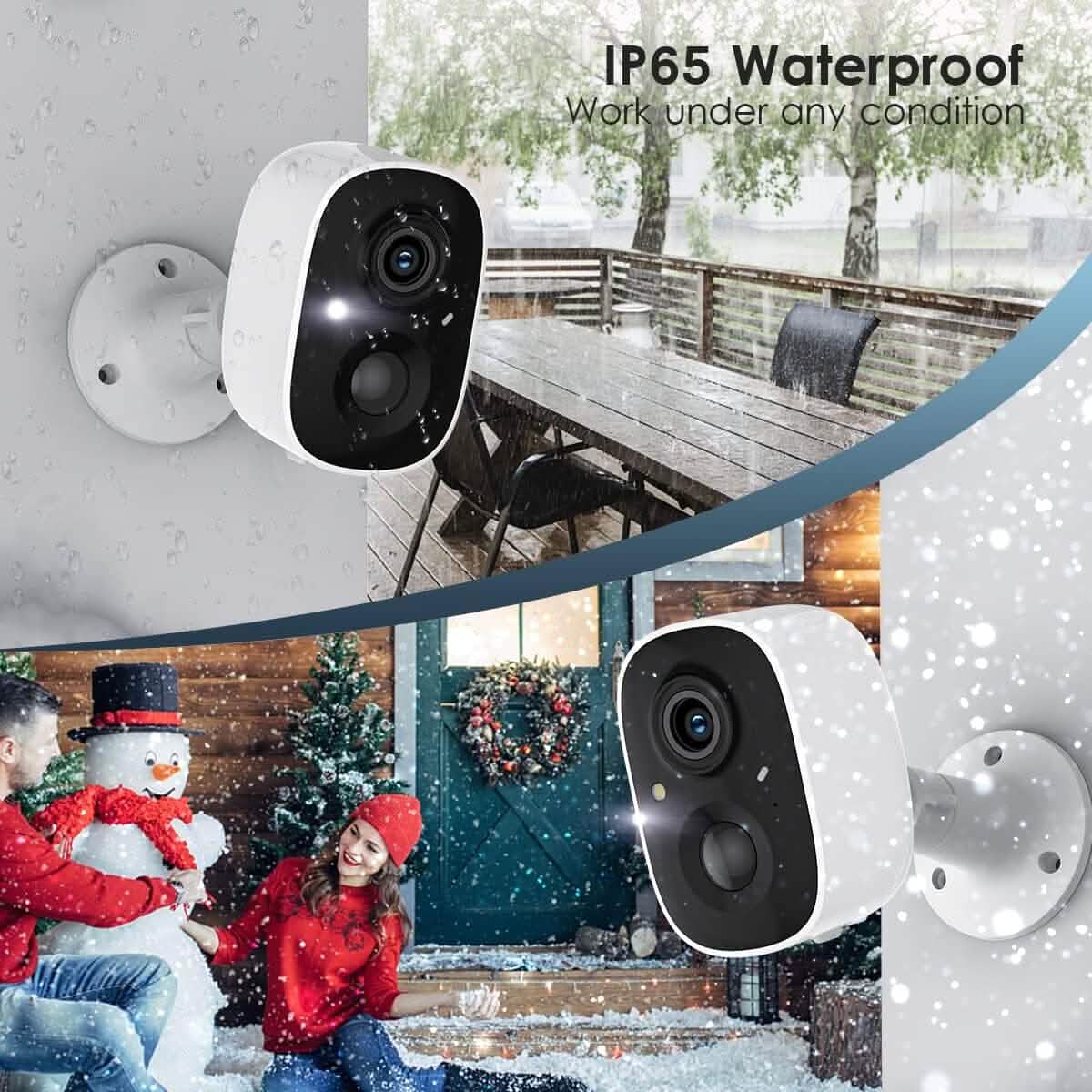 Security Camera Wireless Outdoor, 2-Way Talk Battery Powered Wi-Fi Camera Smart Home & Security - DailySale