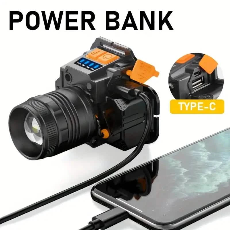 Sensor Headlights Built-in Battery USB Rechargeable 3 Modes of Portable Flashlight Sports & Outdoors - DailySale