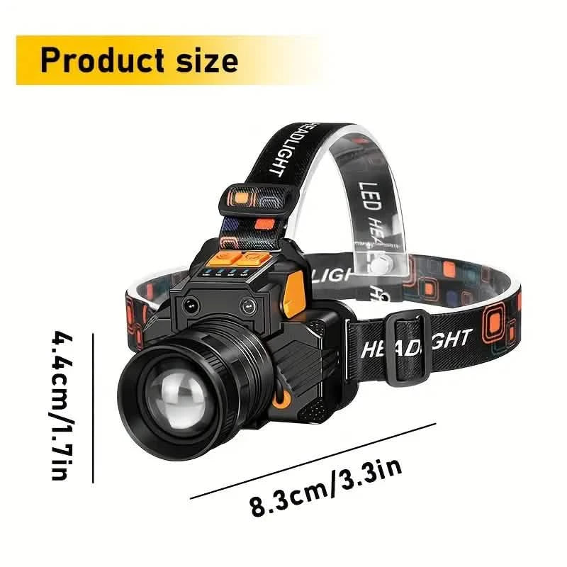Sensor Headlights Built-in Battery USB Rechargeable 3 Modes of Portable Flashlight Sports & Outdoors - DailySale