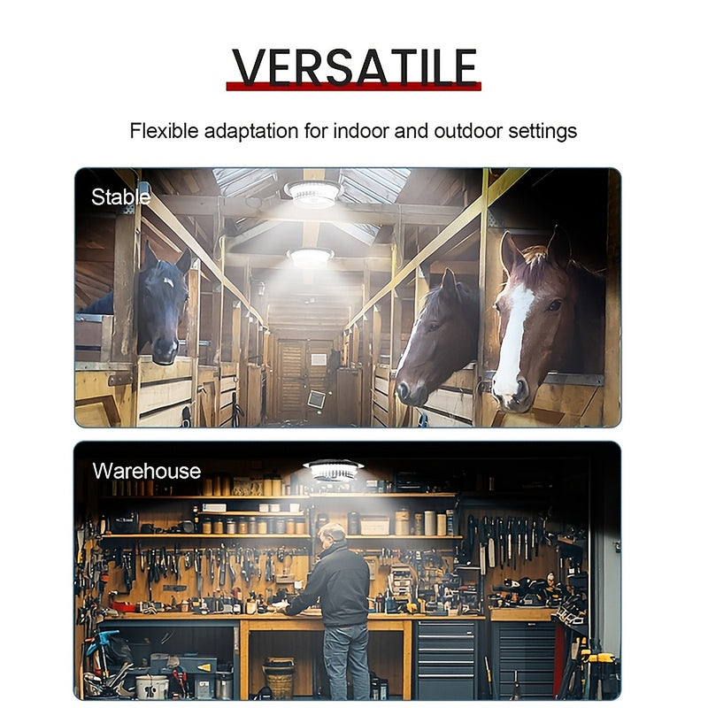 The light used in a stable and in a warehouse