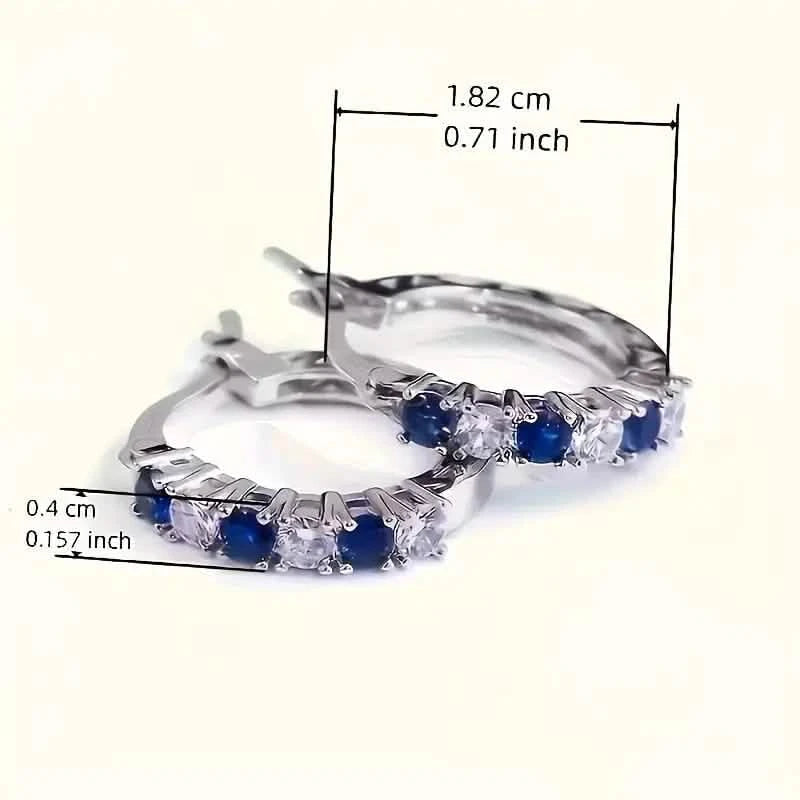 Silver Plated Hypoallergenic Circular Earrings Adorned With Colorful Synthetic Gemstones Earrings - DailySale