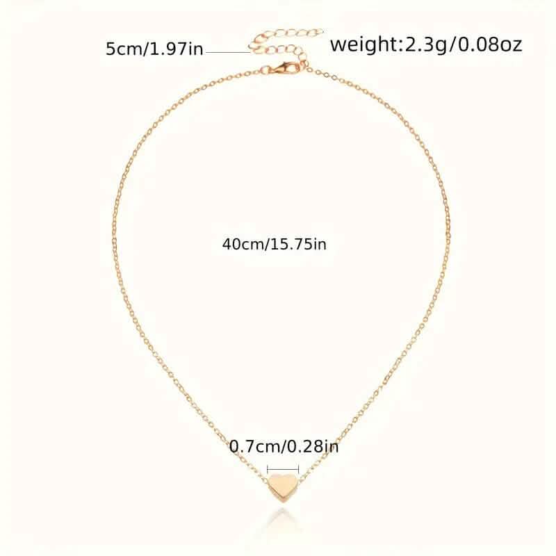 Simple Exquisite Heart-Shaped Pendant Alloy Necklace Necklaces - DailySale
