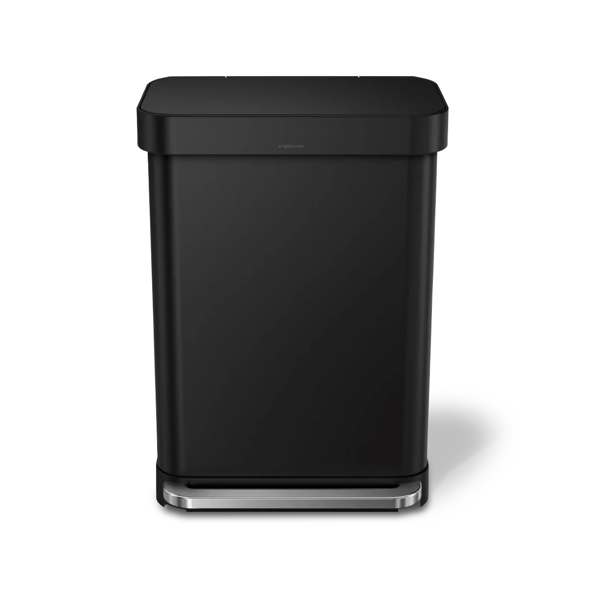 simplehuman 55-Liter Matte Black Indoor Kitchen Hinged Lid Trash Can Kitchen Tools & Gadgets - DailySale